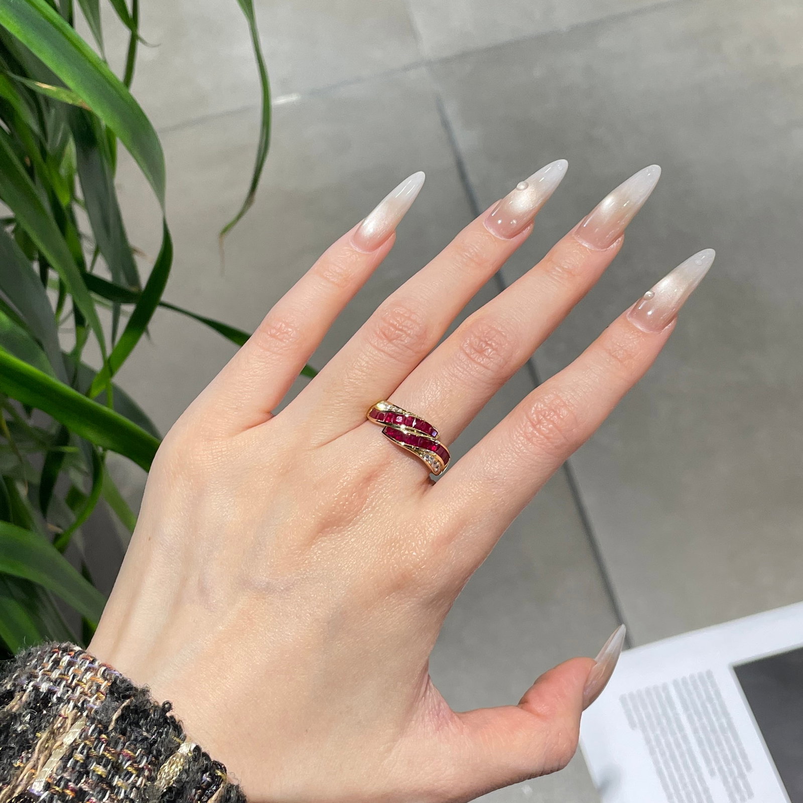 14k Gold 1 Ct Natural Ruby & Diamond Ring - 9