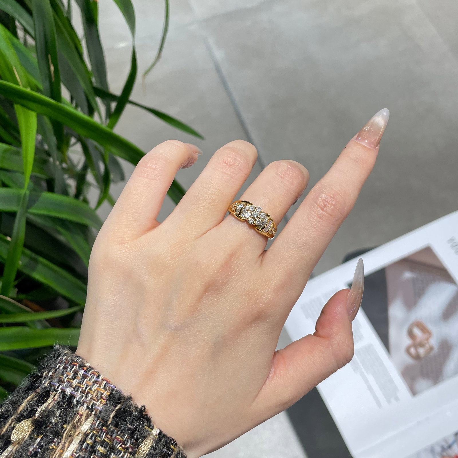 14k Gold 0.62 Ct Natural H Diamond Ring - 3