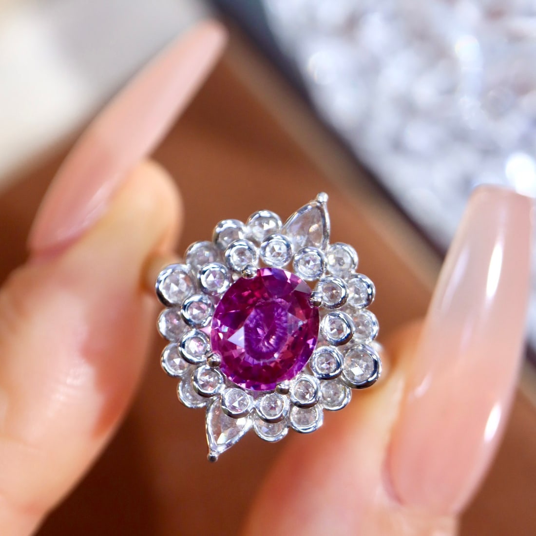 14k Gold 1.81 Ctw Natural Sapphire & Diamond Ring - 5
