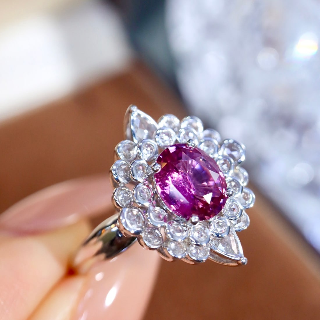 14k Gold 1.81 Ctw Natural Sapphire & Diamond Ring - 7