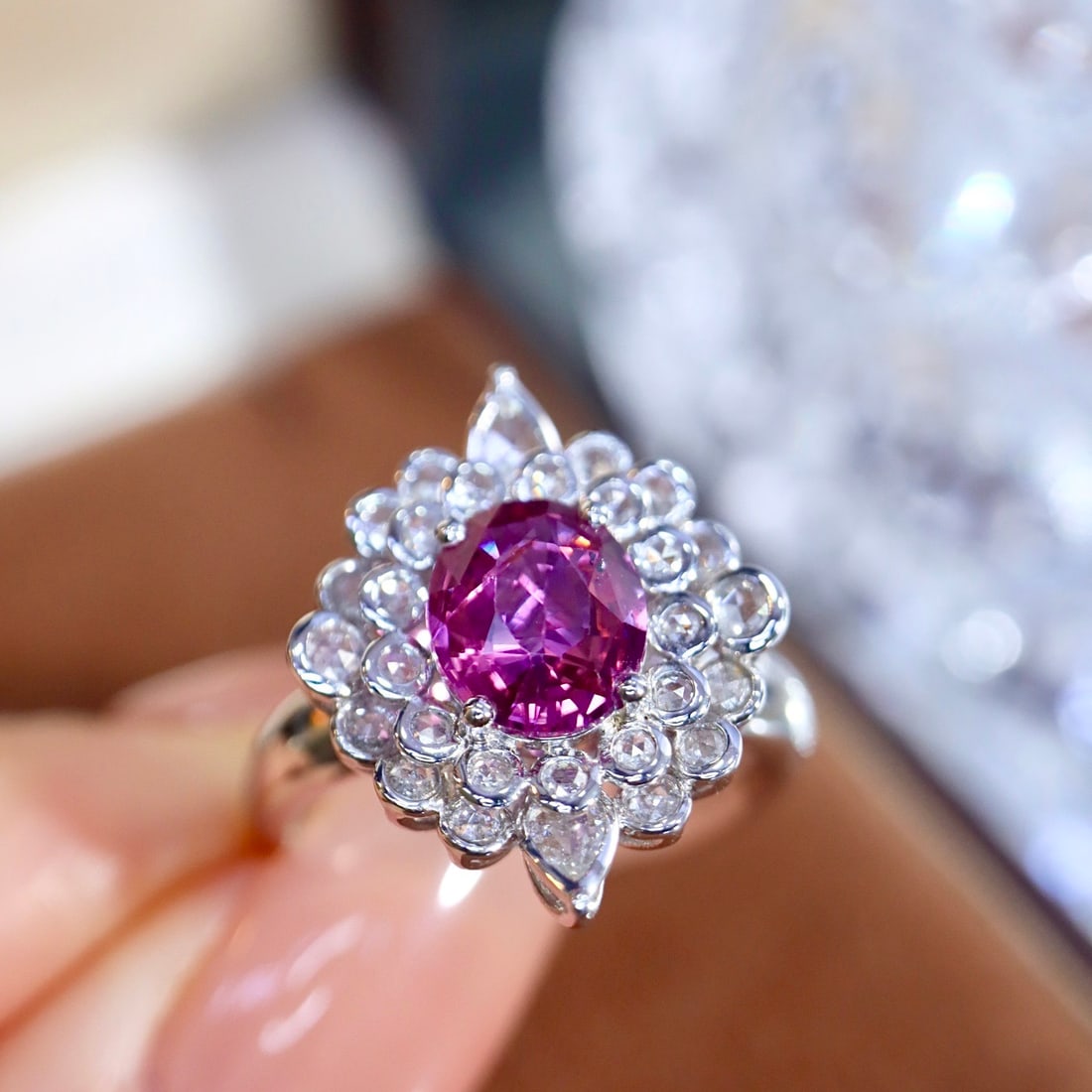 14k Gold 1.81 Ctw Natural Sapphire & Diamond Ring - 8