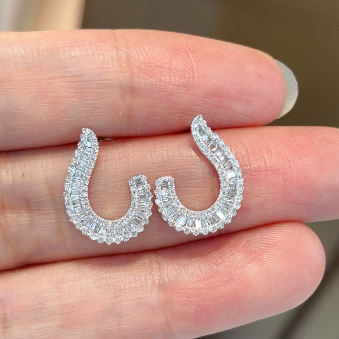 14k Gold 0.62 Ct Natural H Diamond Earrings - 3