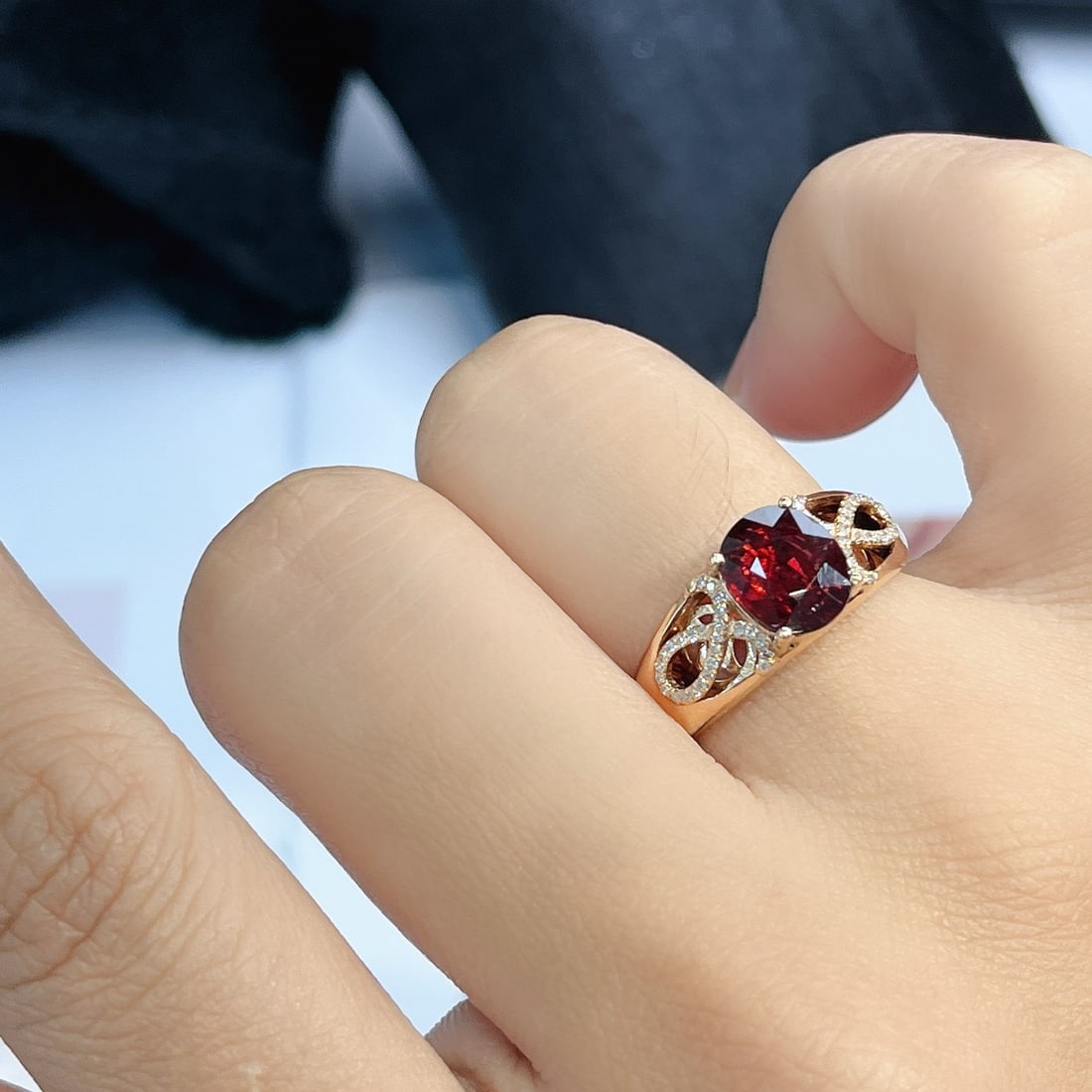 14k Gold 1.70 Ct Natural Tourmaline & Diamond Ring - 5