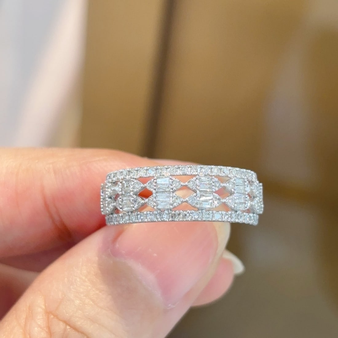 14k Gold 0.78 Ct Natural H Diamond Ring - 3
