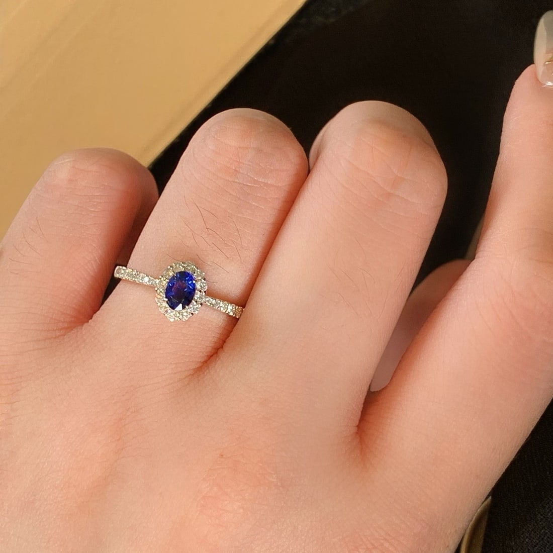14k Gold 0.79 Ctw Natural Sapphire & Diamond Ring - 2