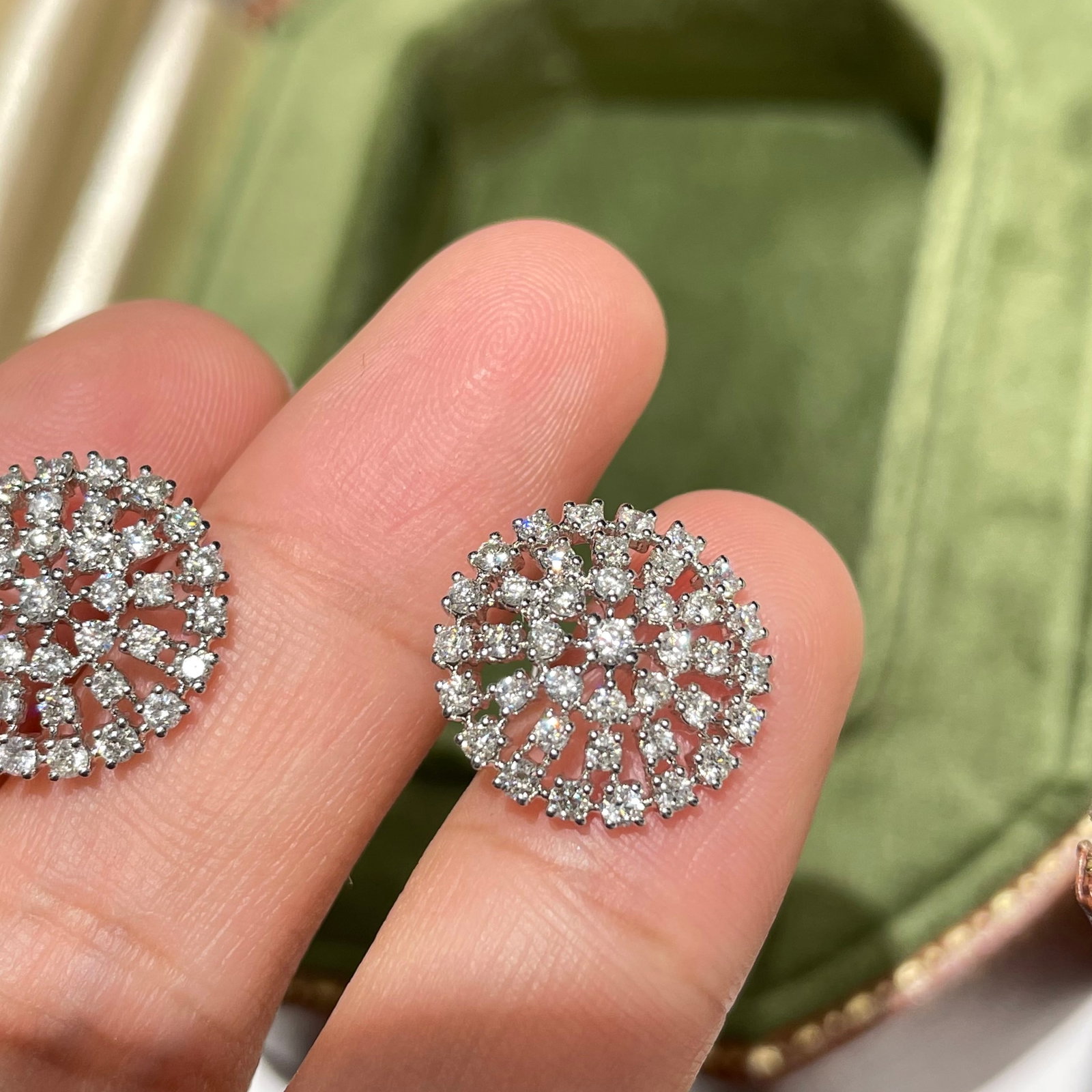 14k Gold 1.2 Ct Natural H Diamond Earrings - 6