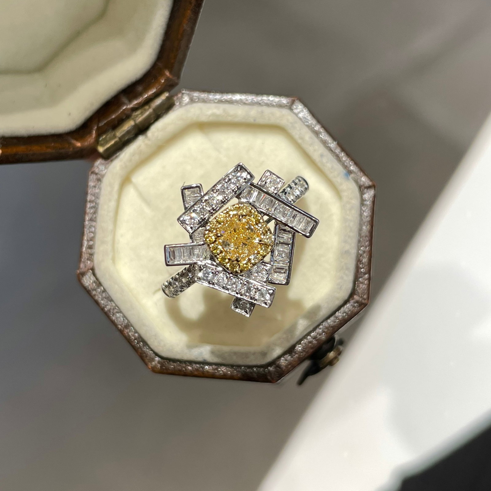14k Gold 0.66 Ct Natural Color Diamond Ring - 2