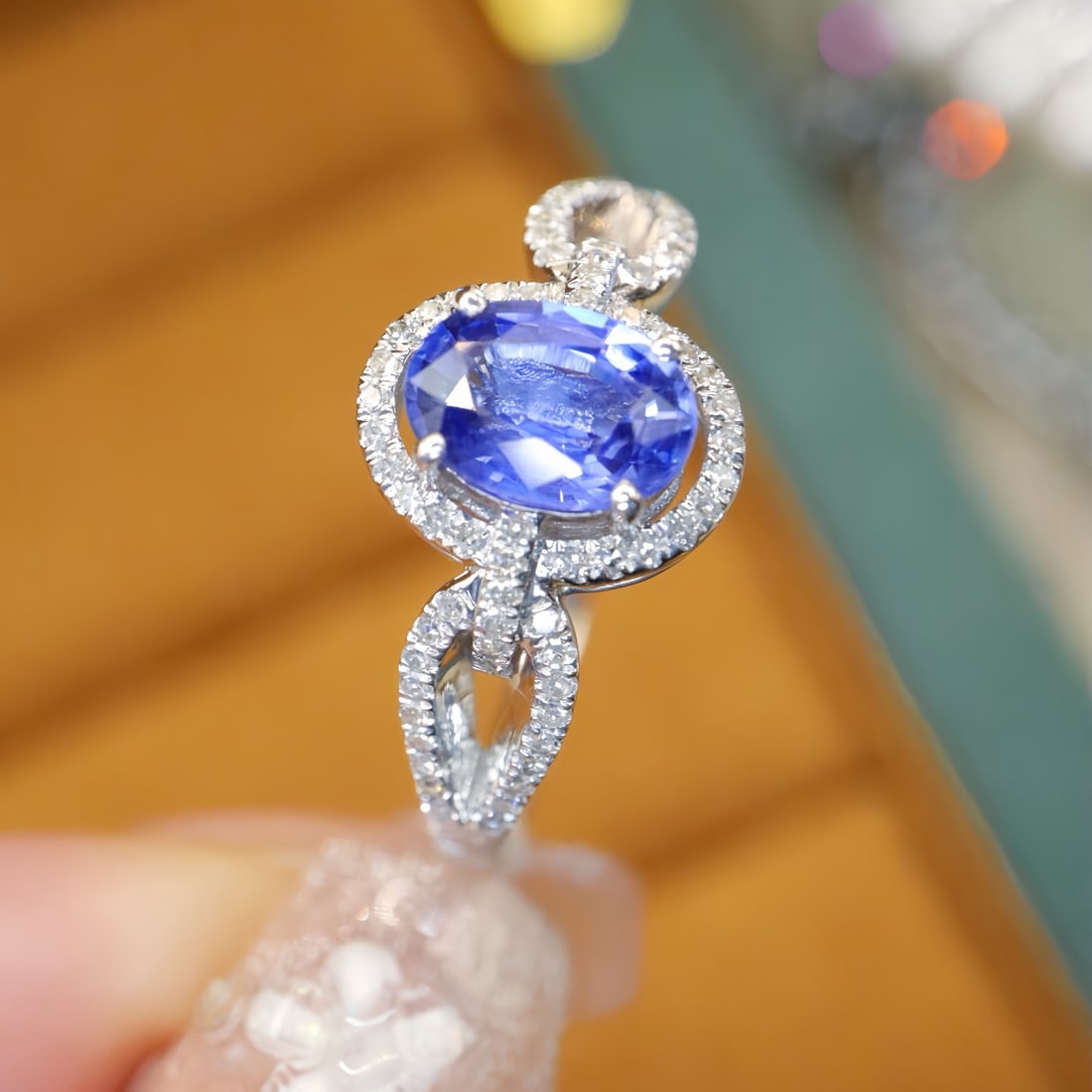 14k Gold 1.41 Ctw Natural Sapphire & Diamond Ring - 2