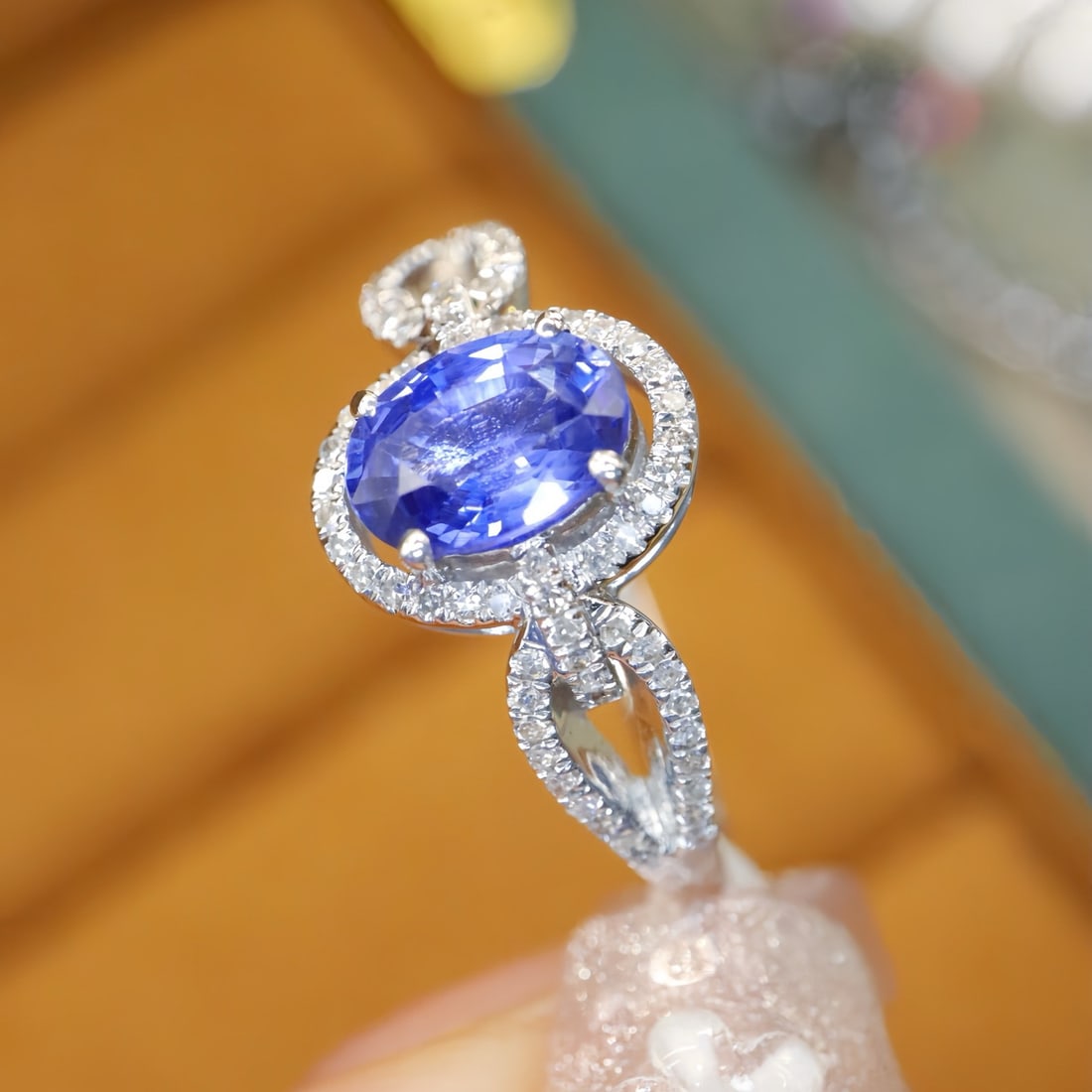 14k Gold 1.41 Ctw Natural Sapphire & Diamond Ring - 3