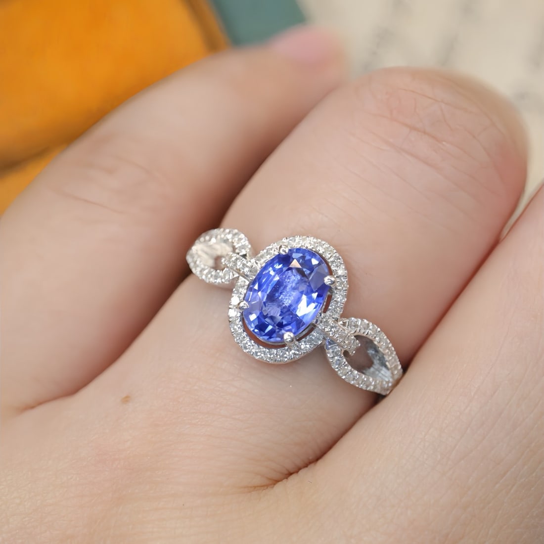 14k Gold 1.41 Ctw Natural Sapphire & Diamond Ring - 5
