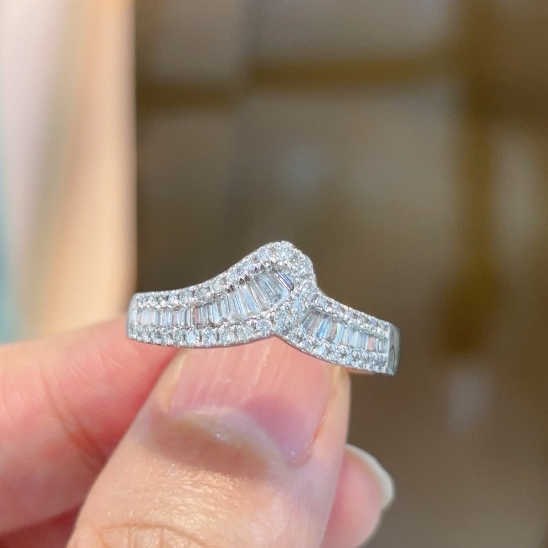 14k Gold 0.6 Ct Natural H Diamond Ring - 2
