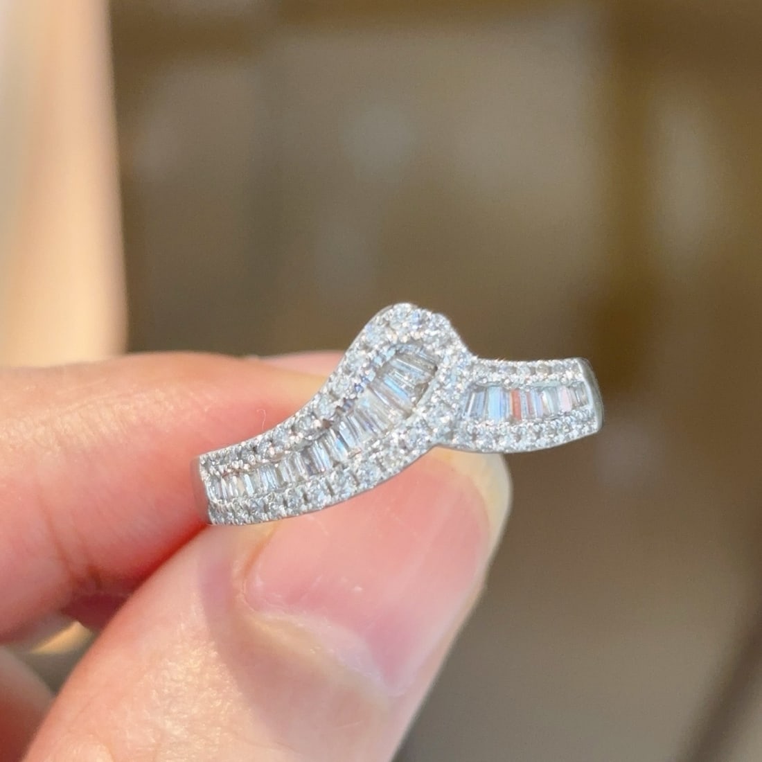 14k Gold 0.6 Ct Natural H Diamond Ring - 3
