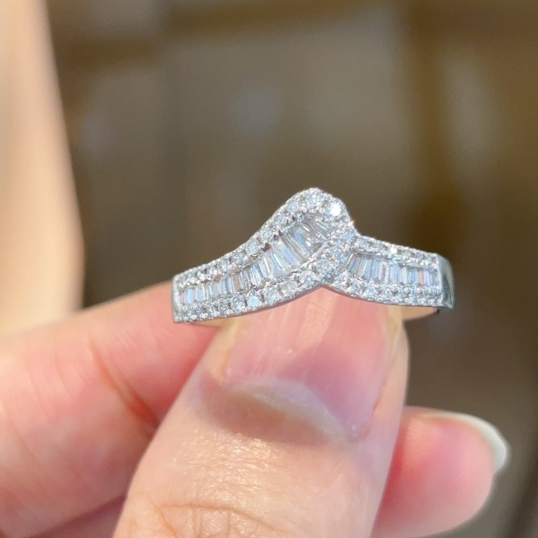 14k Gold 0.6 Ct Natural H Diamond Ring - 5