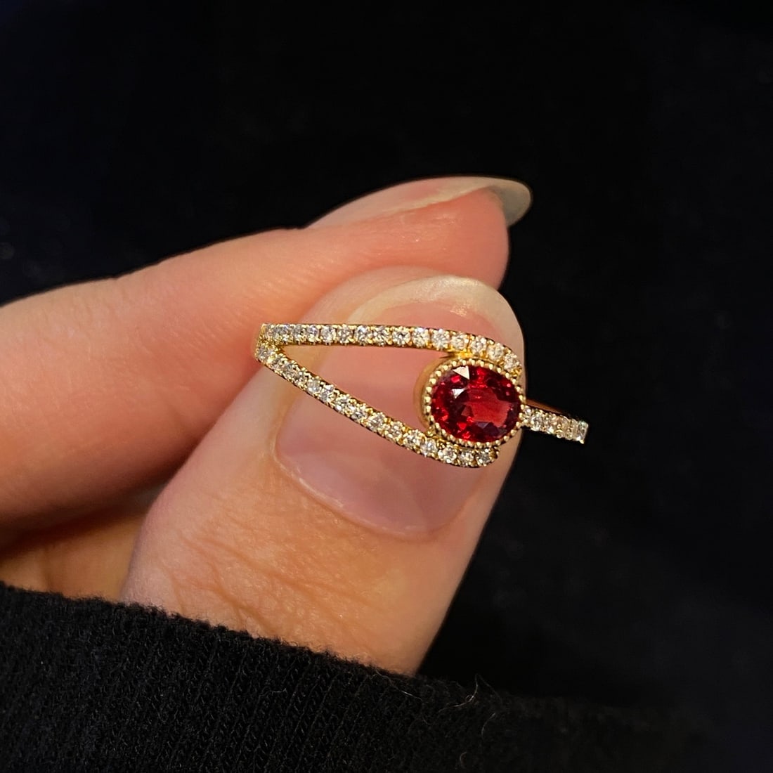 14k Gold 0.55 Ctw Natural Ruby & Diamond Ring - 2