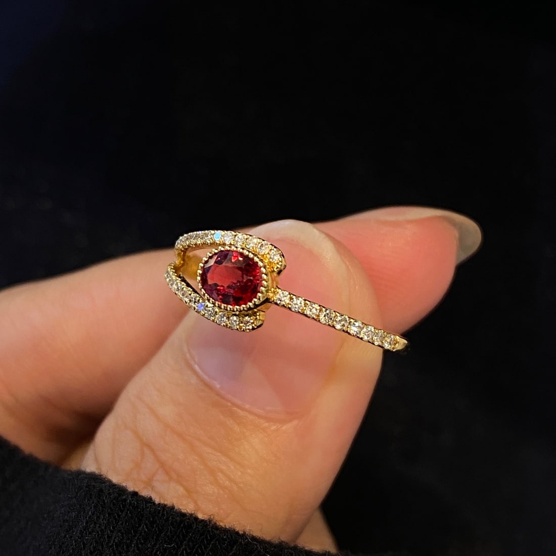 14k Gold 0.55 Ctw Natural Ruby & Diamond Ring - 3