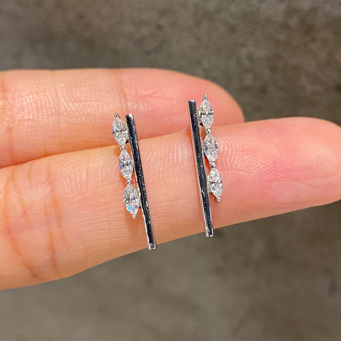 14k Gold 0.38 Ct Natural H Diamond Earrings: Ref:231104433 // gold content:14k gold // main gemstone:diamond // shape:marquise // carat weight:0. 38ct // clarity grade:vs-si // color:h // treatment:natural // Condition: New Low Estimate: