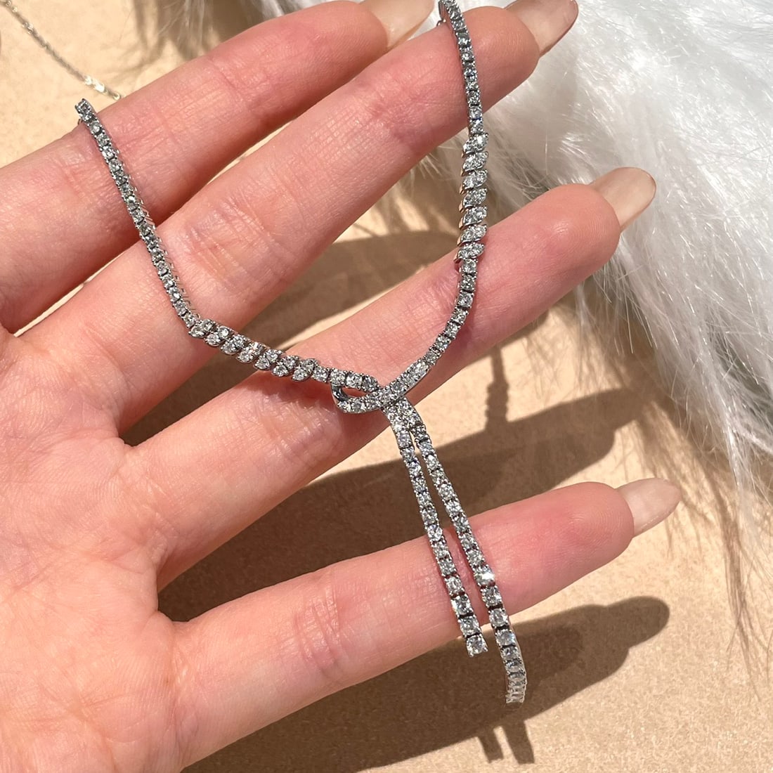 14k Gold 2.00 Ct Natural H Diamond Necklace - 2
