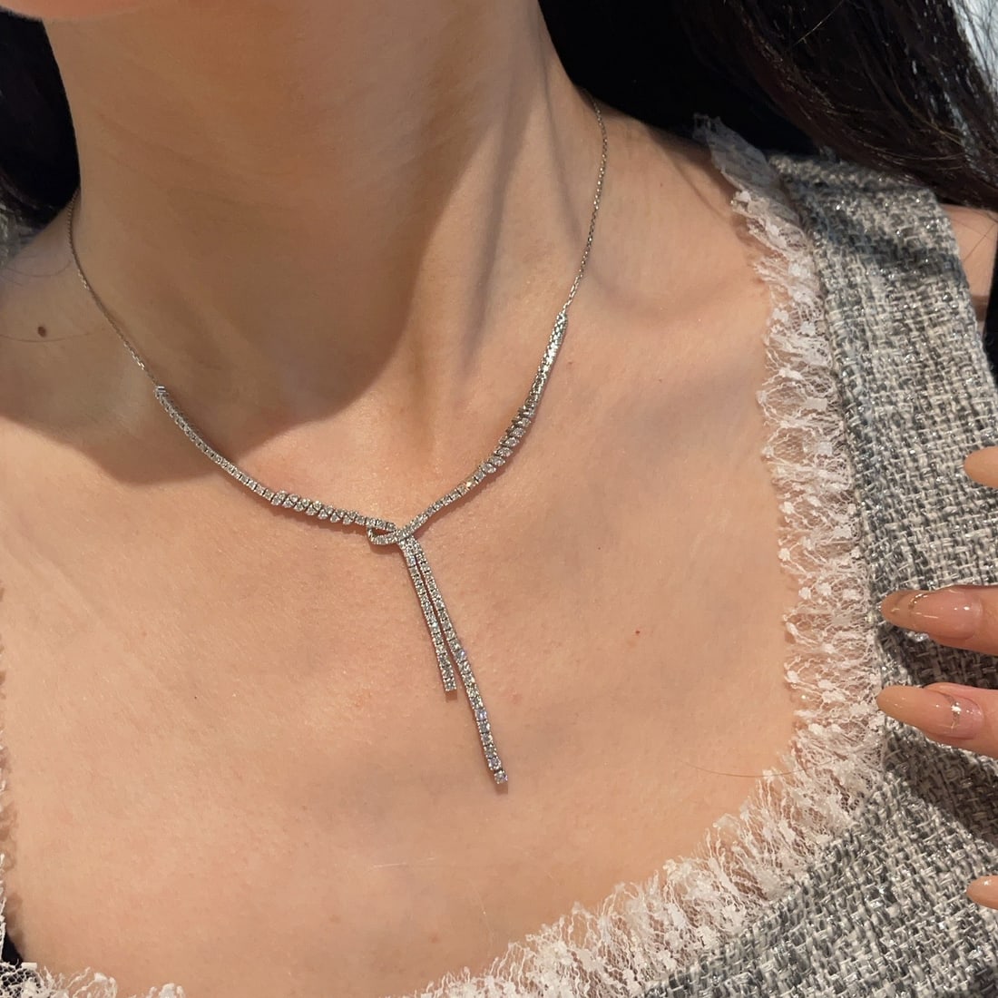 14k Gold 2.00 Ct Natural H Diamond Necklace - 6
