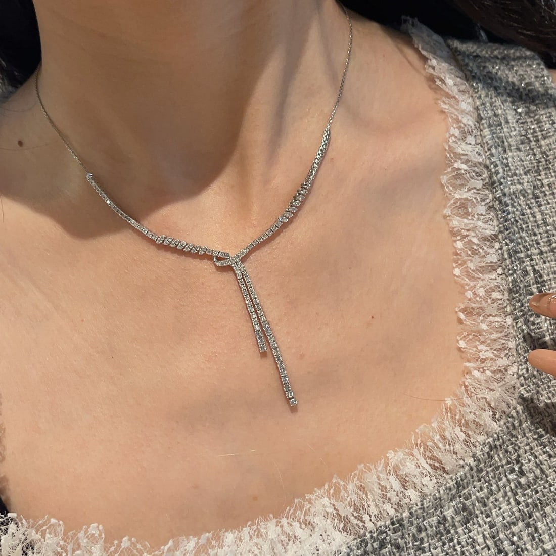 14k Gold 2.00 Ct Natural H Diamond Necklace - 7