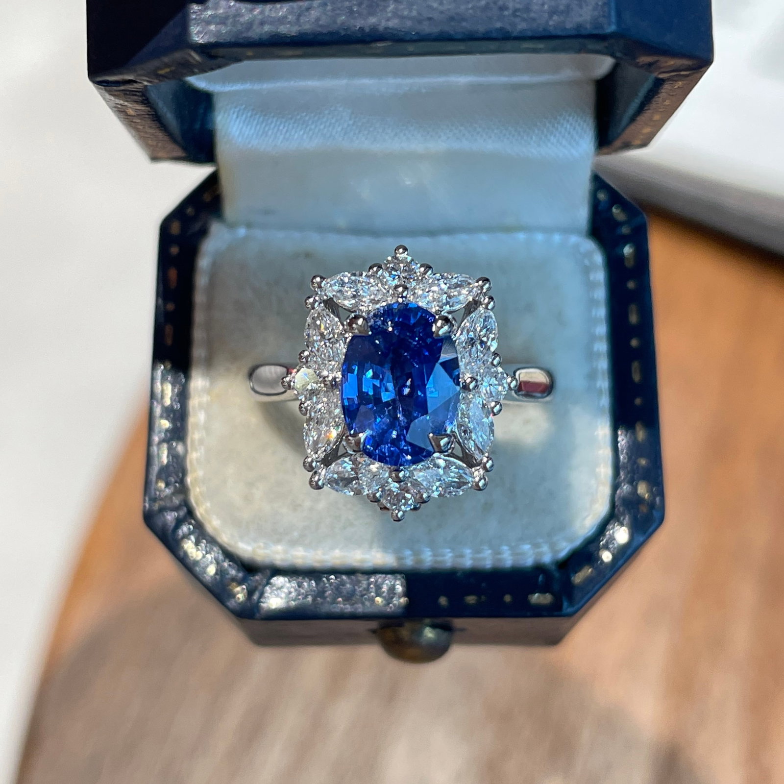 14k Gold 1.26 Ct Natural Sapphire & Diamond Ring/pendant( Without Chain ) - 2