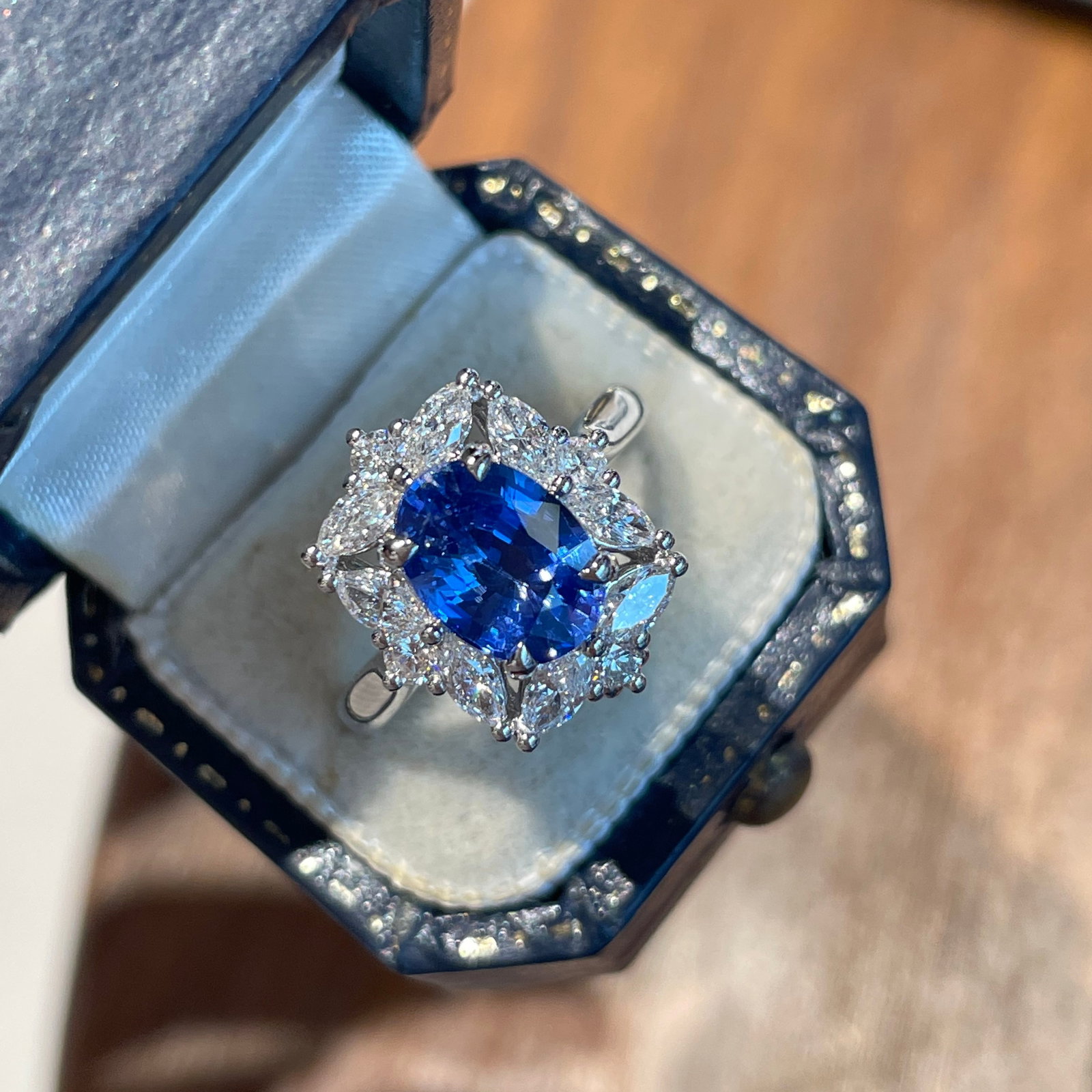14k Gold 1.26 Ct Natural Sapphire & Diamond Ring/pendant( Without Chain ) - 7