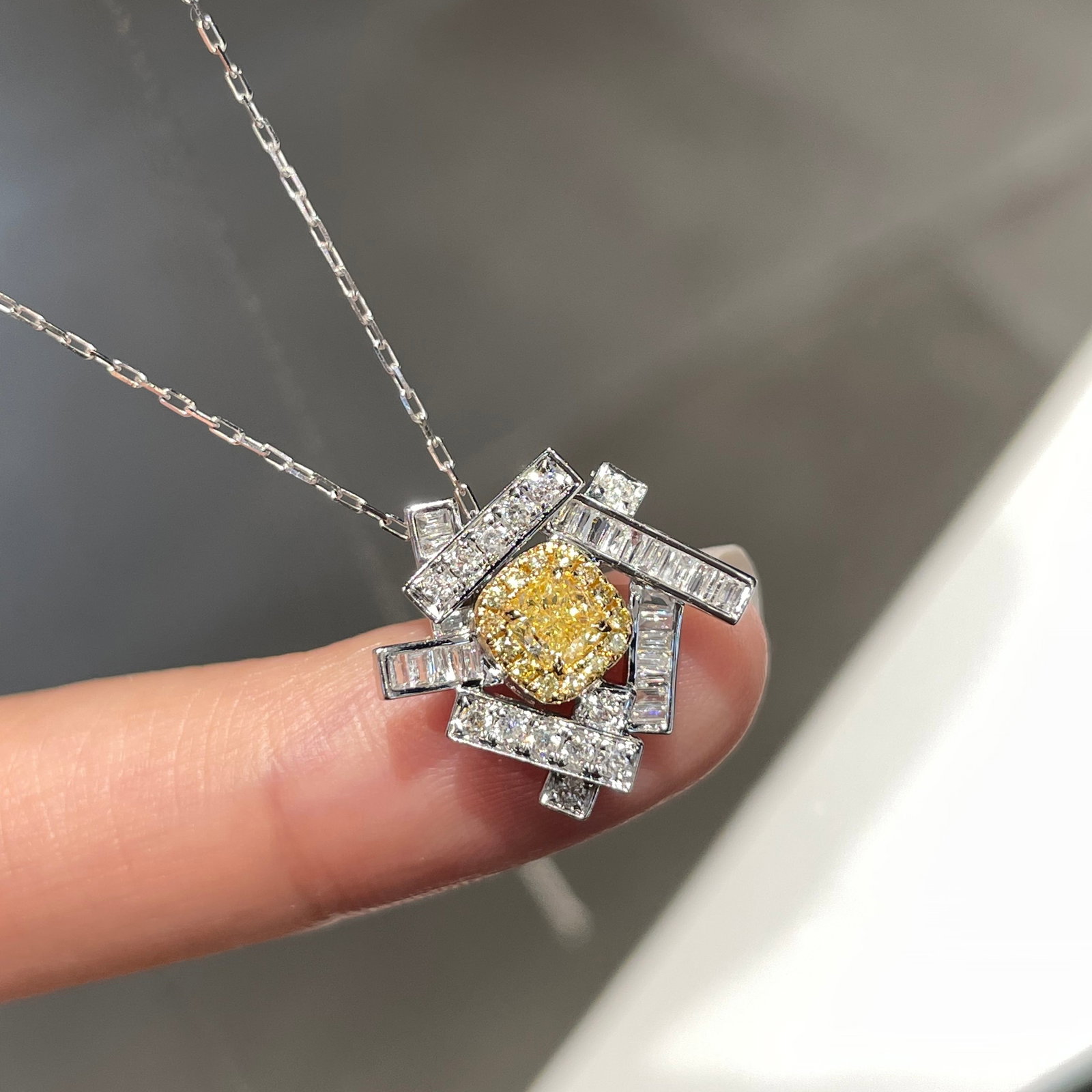 14k Gold 0.66 Ct Natural Color Diamond Pendant( Without Chain ) - 2