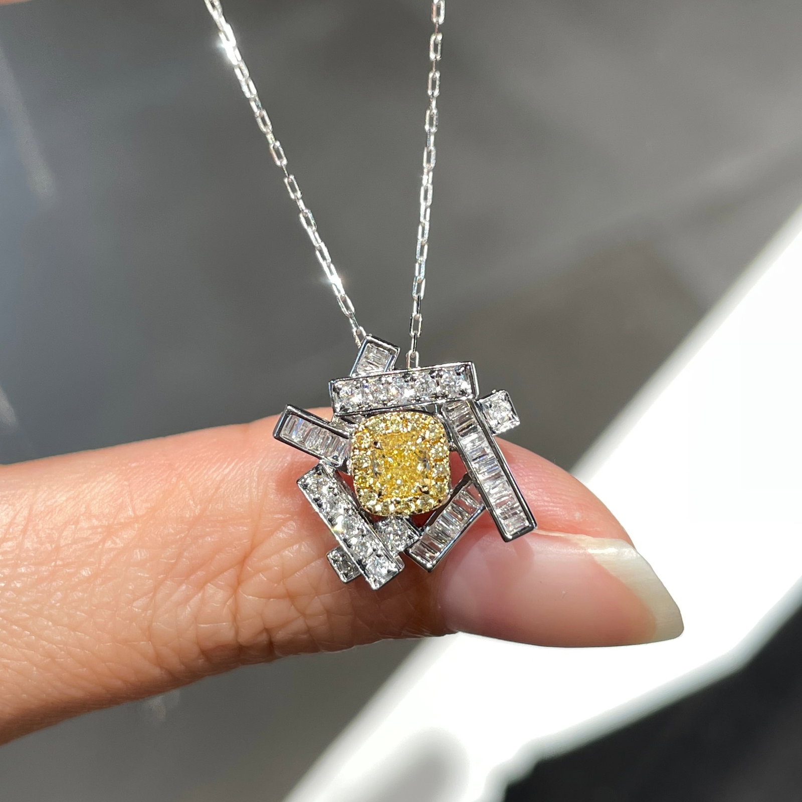 14k Gold 0.66 Ct Natural Color Diamond Pendant( Without Chain ) - 3