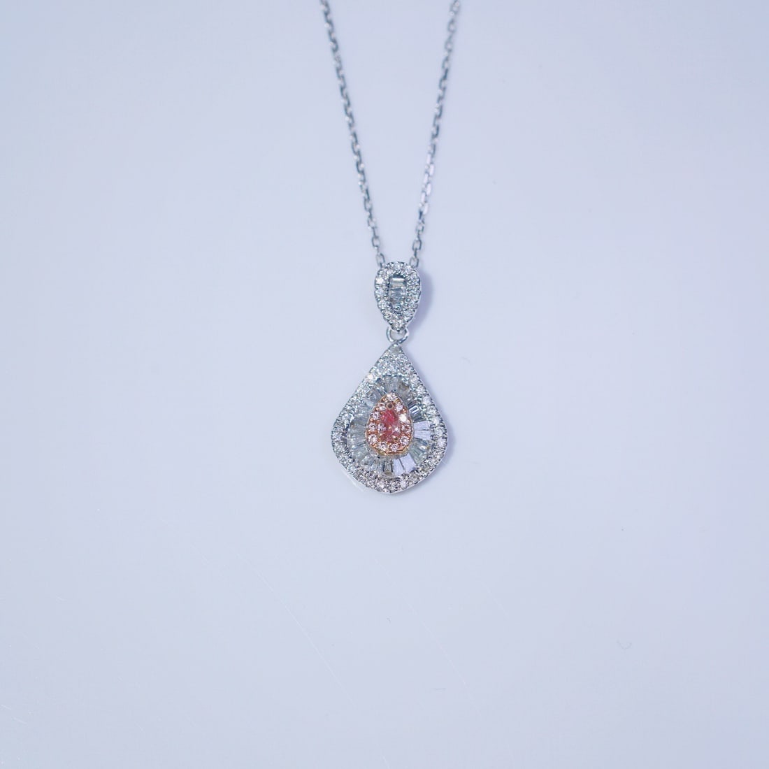 14k Gold 0.45 Ctw Natural Pink Diamond & Diamond Necklace - 2