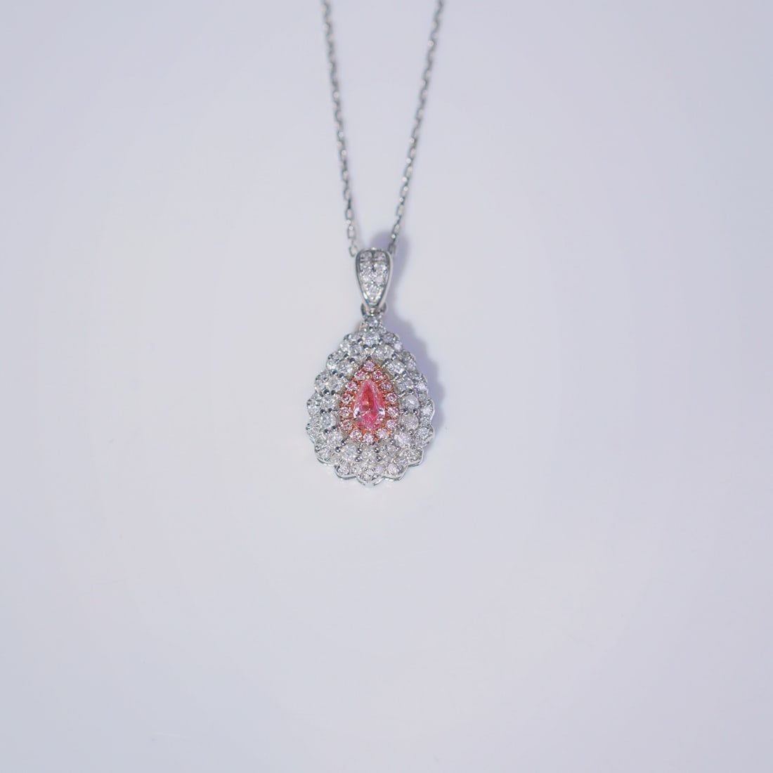 14k Gold 0.60 Ctw Natural Pink Diamond & Diamond Necklace - 2