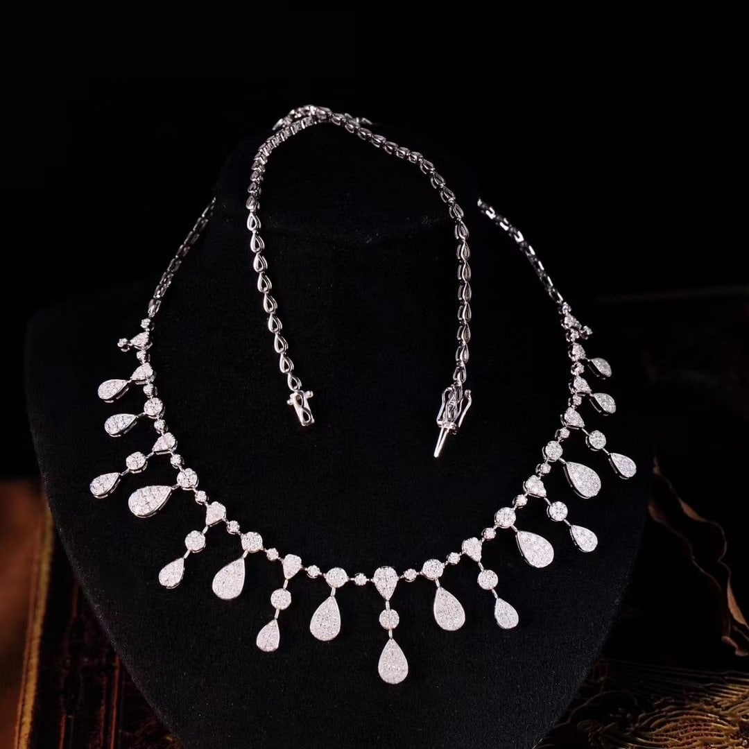 14k Gold 2.7 Ct Natural H Diamond Necklace - 4