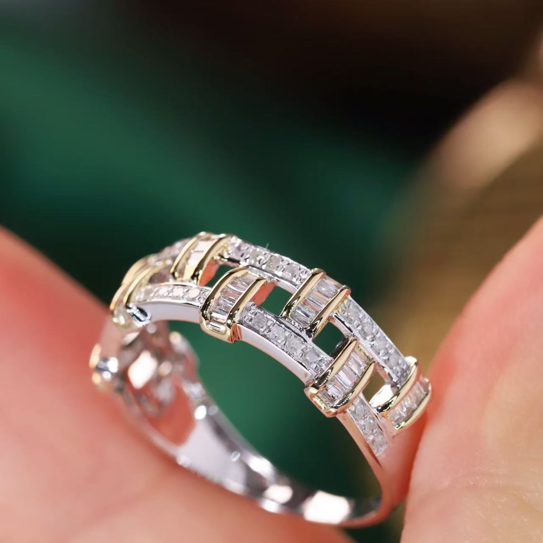 14k Gold 0.45 Ct Natural H Diamond Ring - 6
