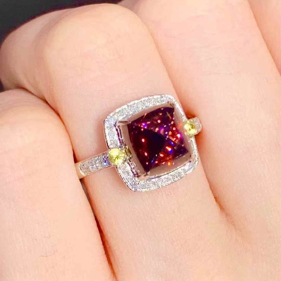 14k Gold 4.25 Ct Natural Tourmaline & Diamond Ring - 6