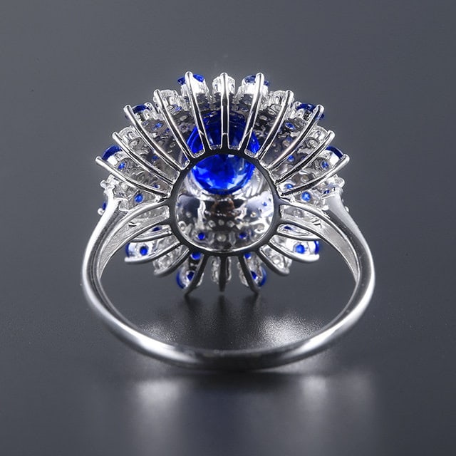 14k Gold 1.81 Ctw Natural Sapphire & Diamond Ring - 4