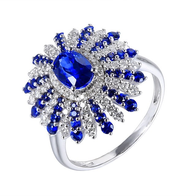 14k Gold 1.81 Ctw Natural Sapphire & Diamond Ring - 5