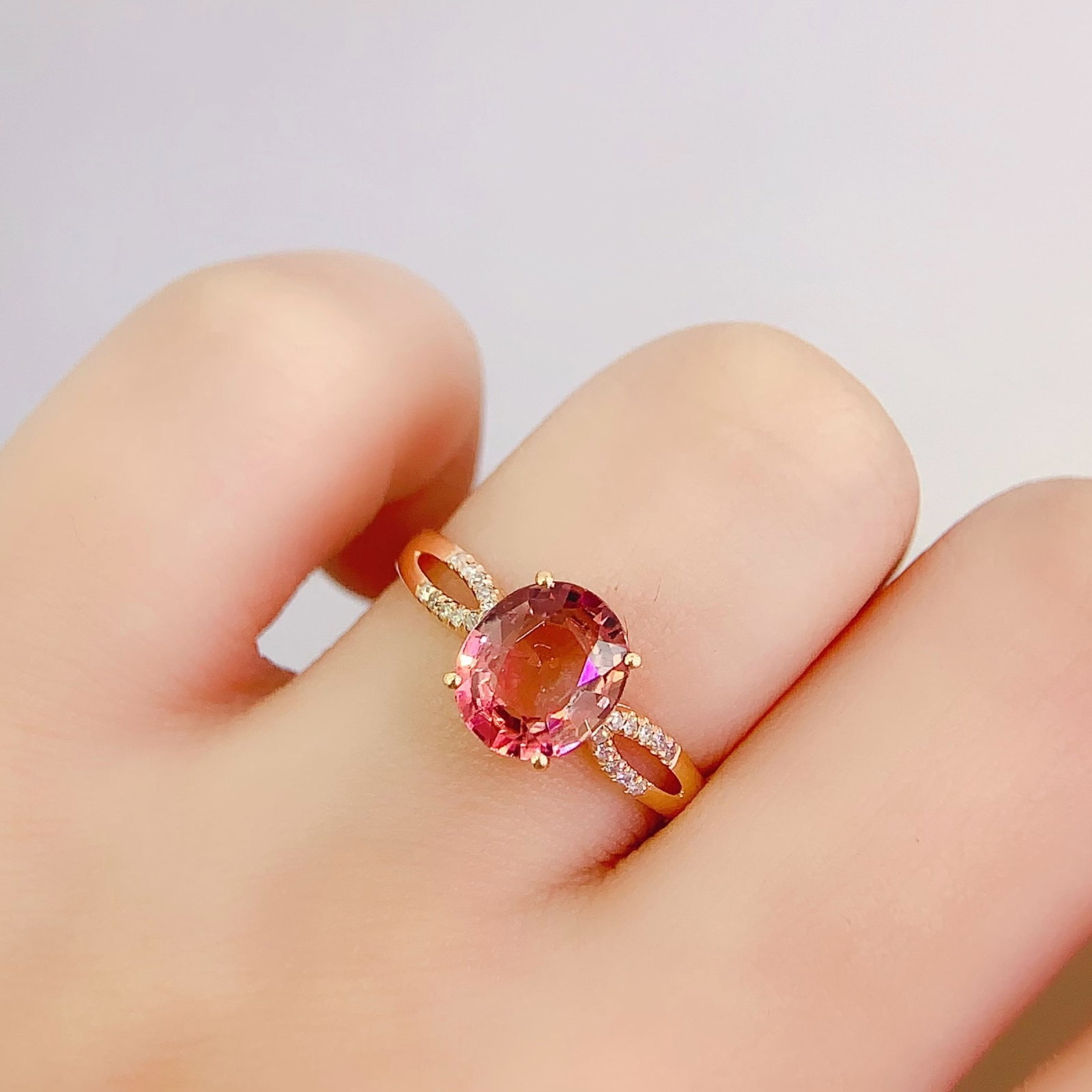 14k Gold 2.2 Ct Natural Tourmaline & Diamond Ring - 5
