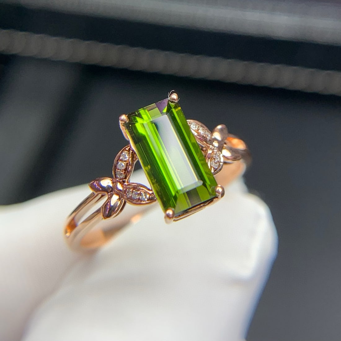 14k Gold 1.96 Ct Natural Tourmaline & Diamond Ring - 8