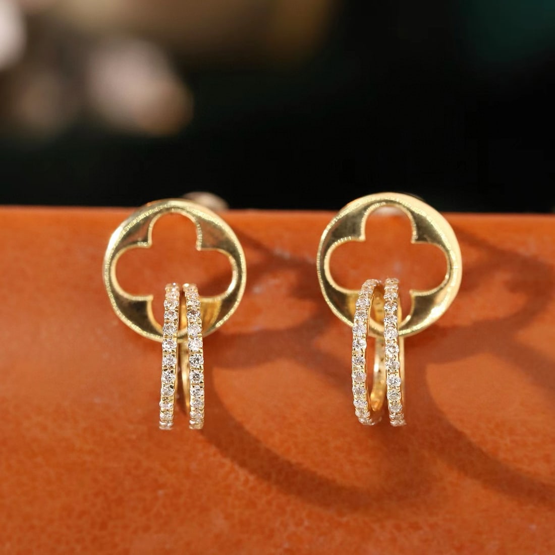 14k Gold 0.36 Ct Natural H Diamond Earrings - 3