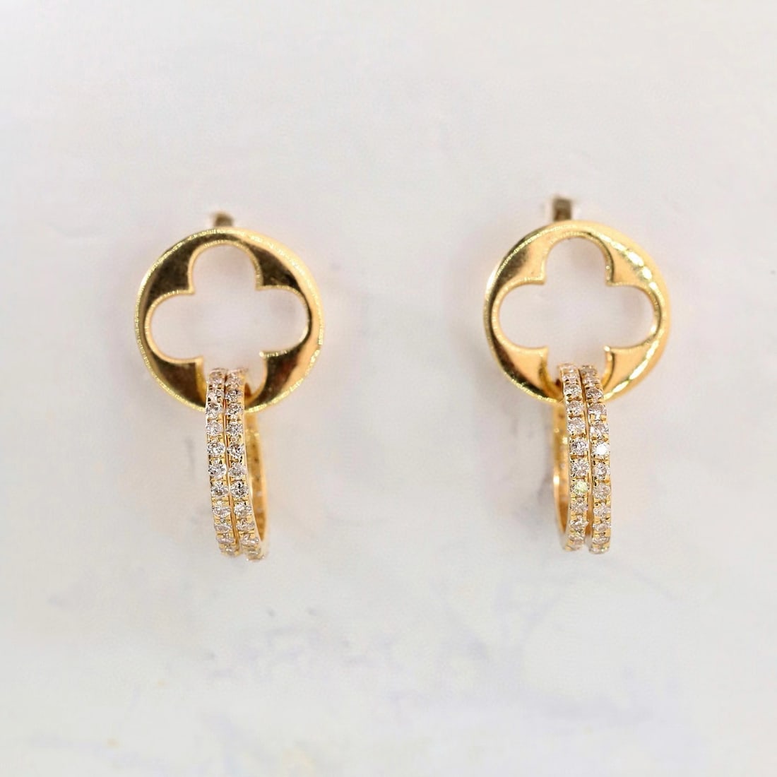 14k Gold 0.36 Ct Natural H Diamond Earrings - 4