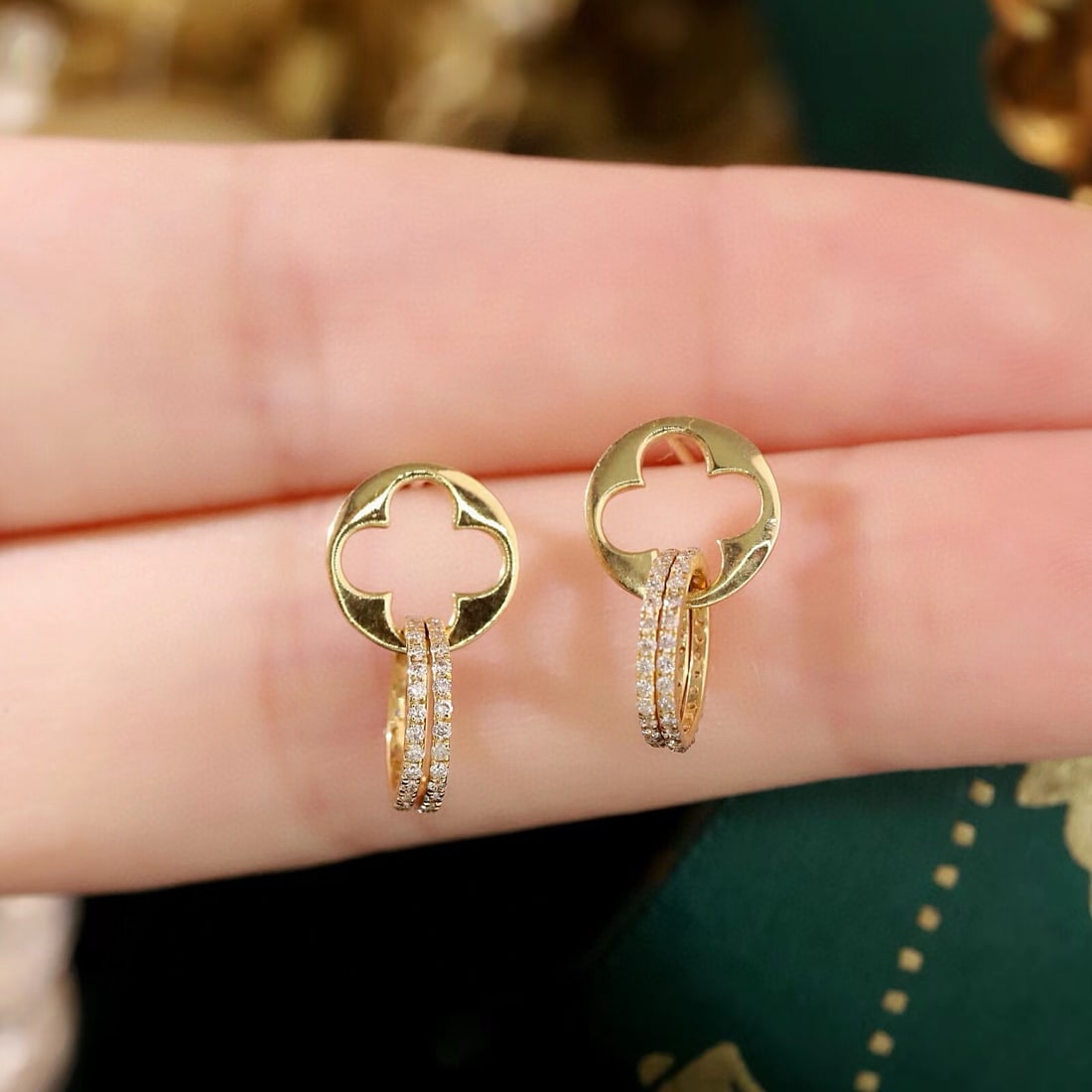 14k Gold 0.36 Ct Natural H Diamond Earrings - 6