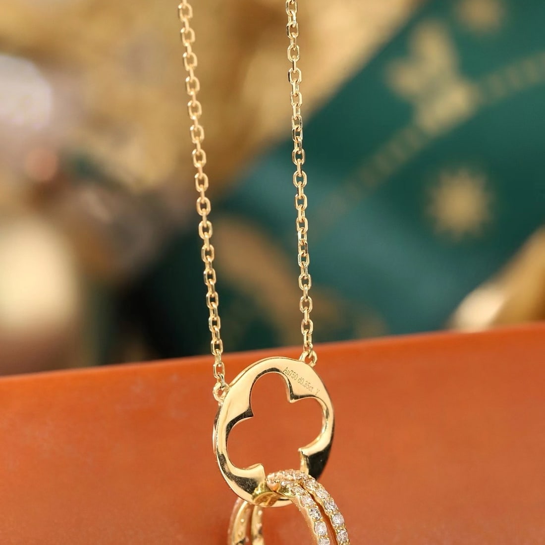 14k Gold 0.35 Ct Natural H Diamond Necklace - 3