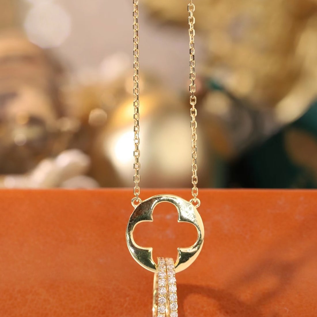 14k Gold 0.35 Ct Natural H Diamond Necklace - 4