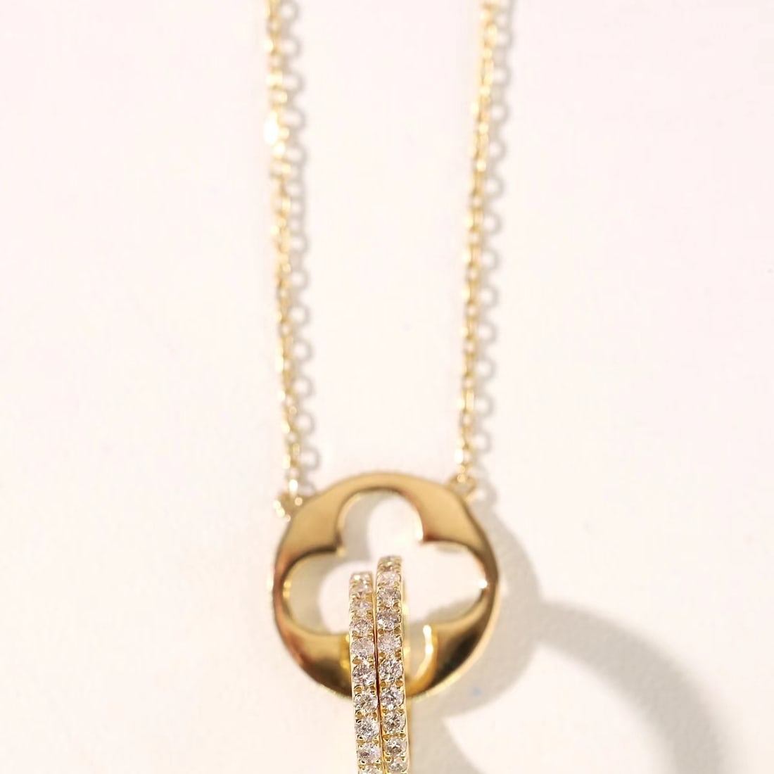 14k Gold 0.35 Ct Natural H Diamond Necklace - 6