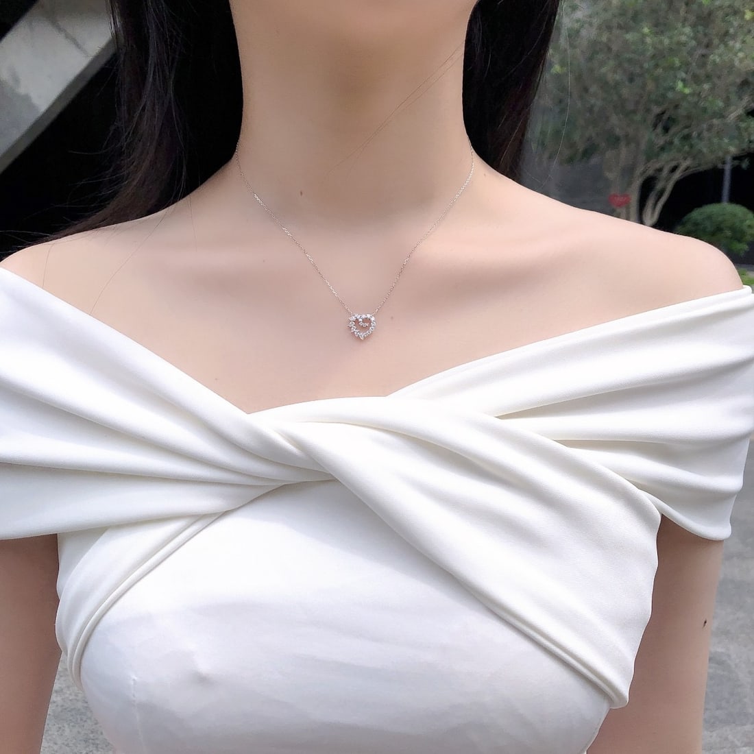 14k Gold 0.53 Ctw Natural H Diamond Necklace - 4