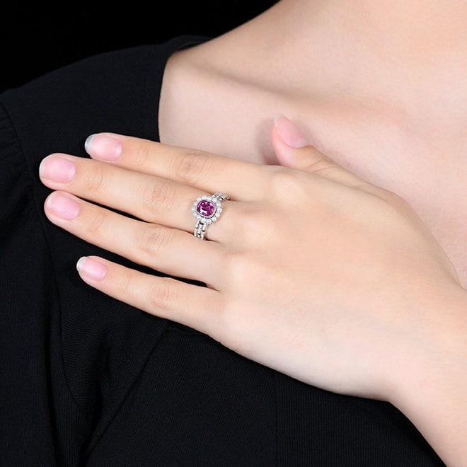 14k Gold 1.28 Ctw Natural Sapphire & Diamond Ring - 7
