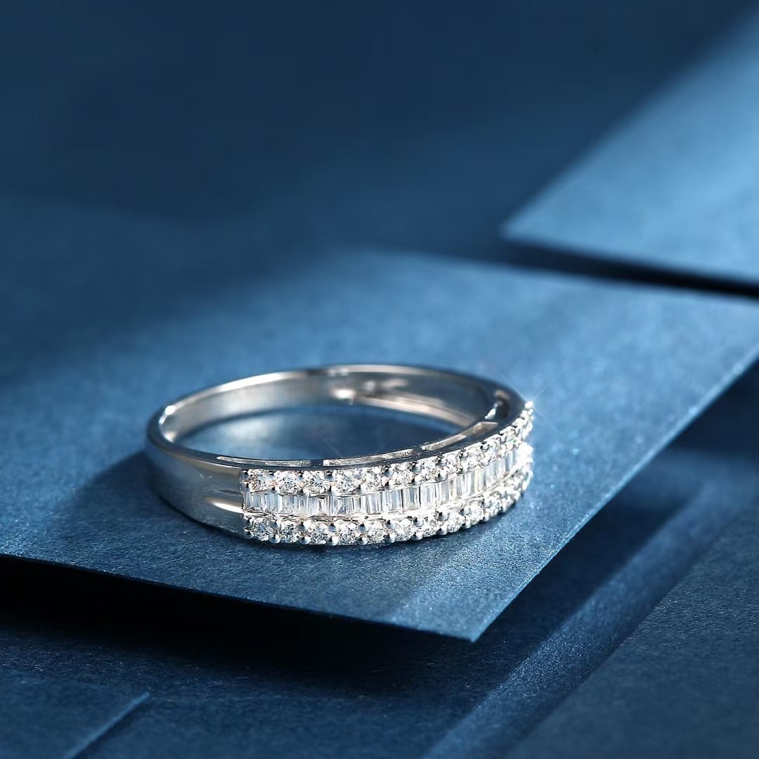 14k Gold 0.37 Ctw Natural H Diamond Ring - 2