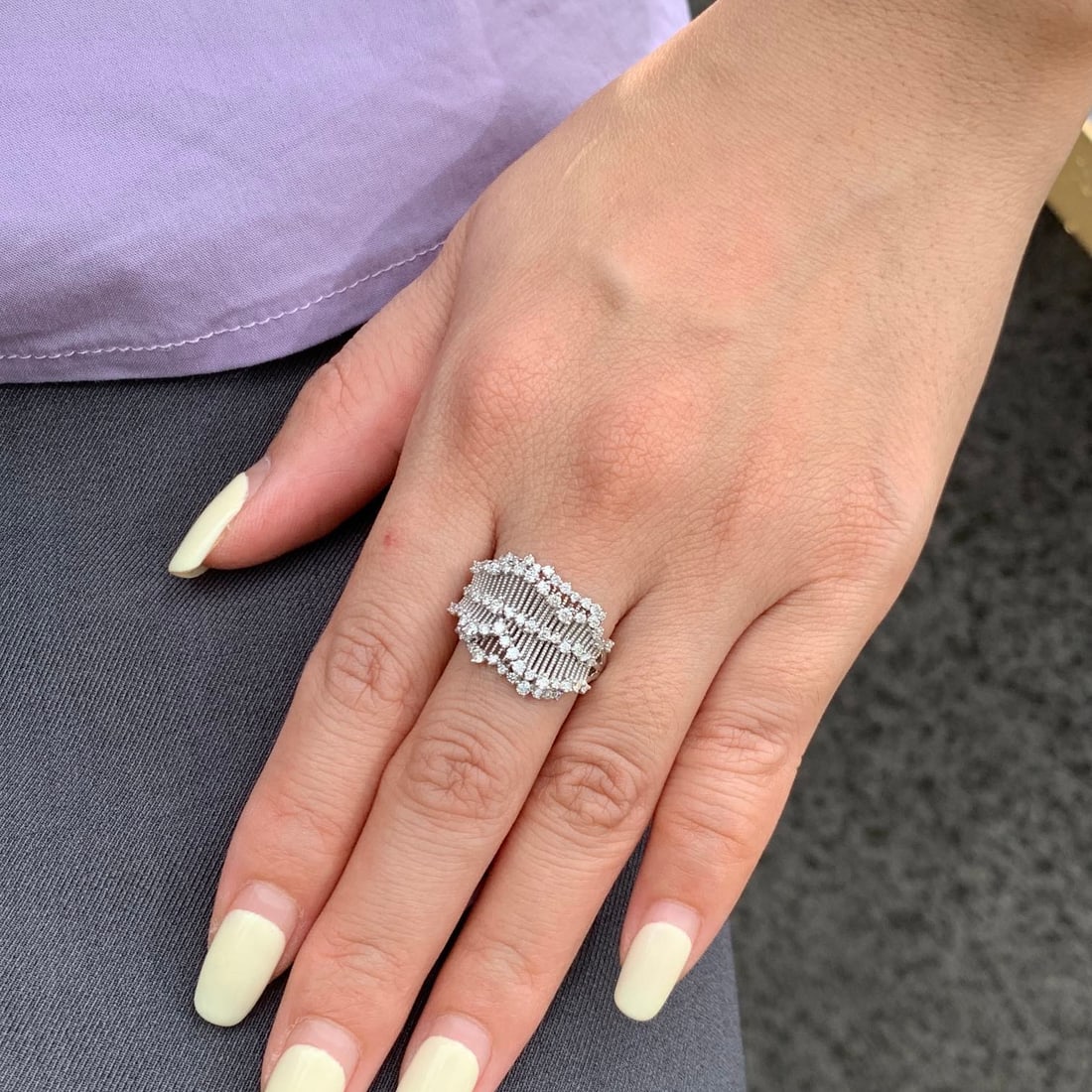 14k Gold 0.8 Ct Natural H Diamond Ring - 5