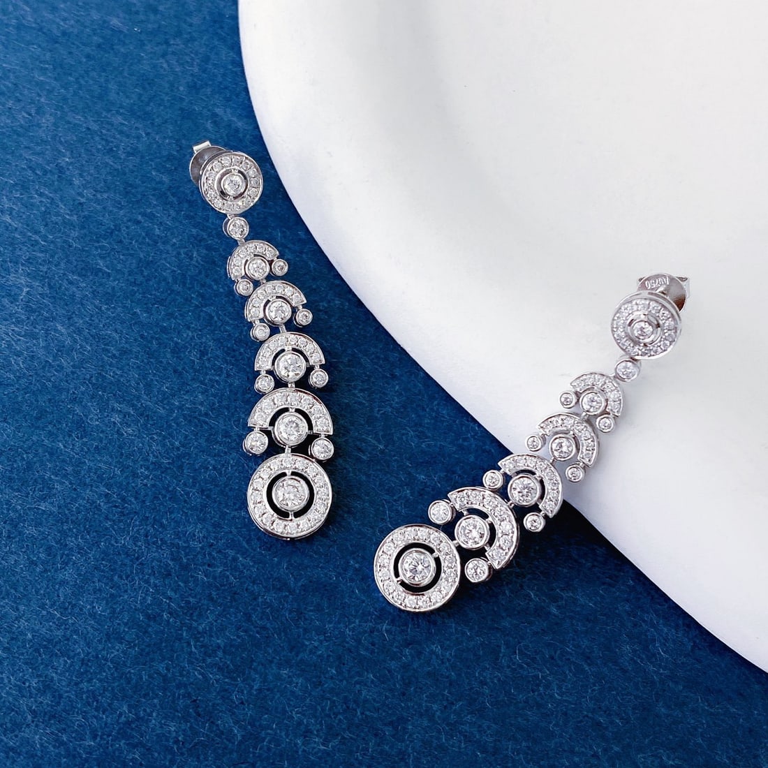 14k Gold 1 Ct Natural H Diamond Earrings - 7