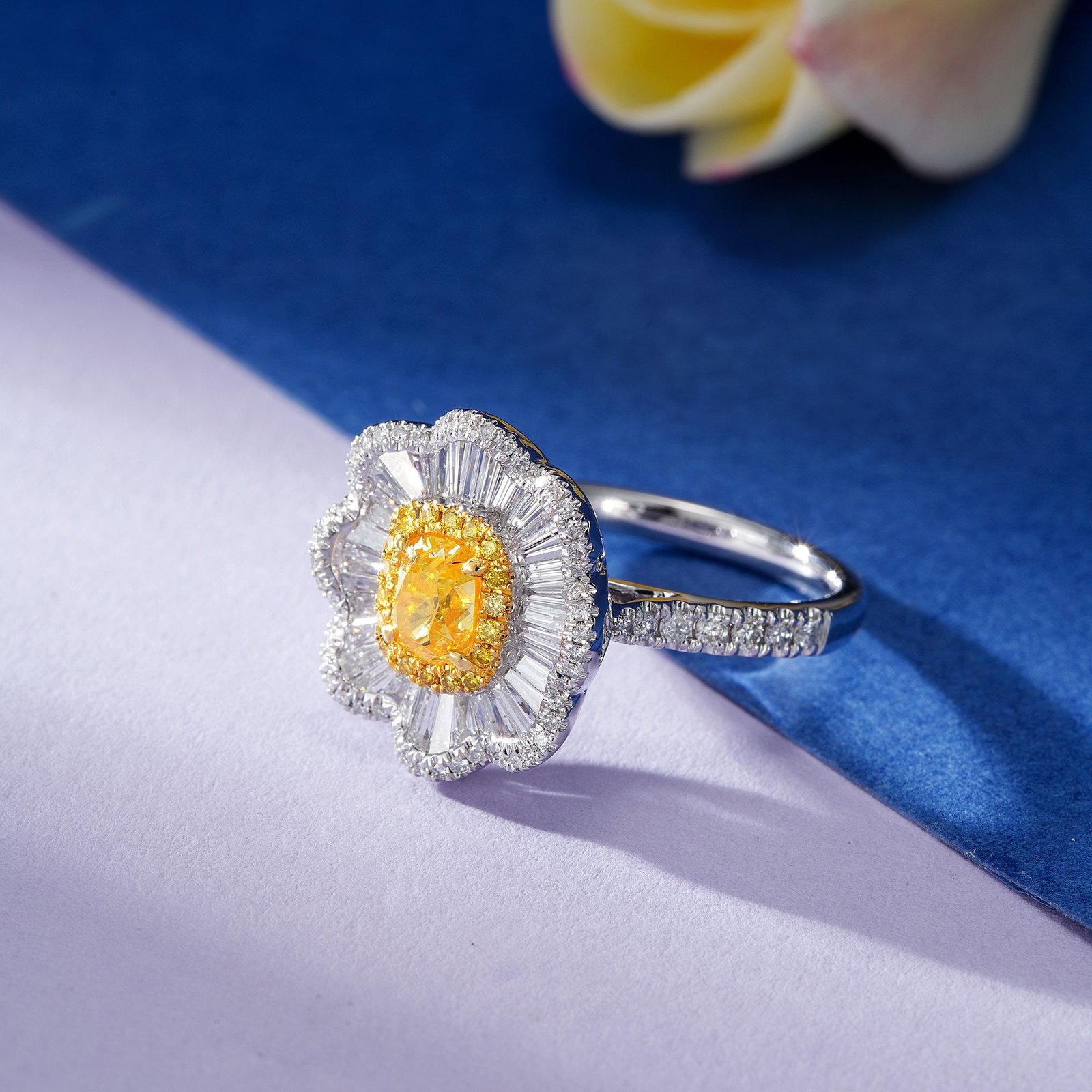 14k Gold 2.25 Ctw Natural Yellow Diamond & Diamond Ring/pendant( Without Chain ) - 2