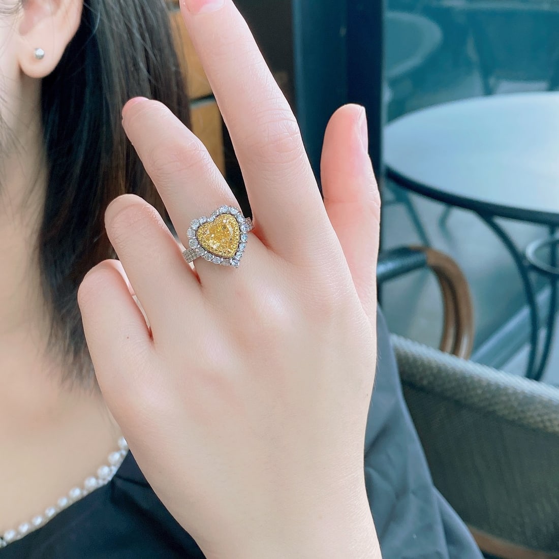 14k Gold 2.17 Ctw Natural Yellow Diamond & Diamond Ring - 4
