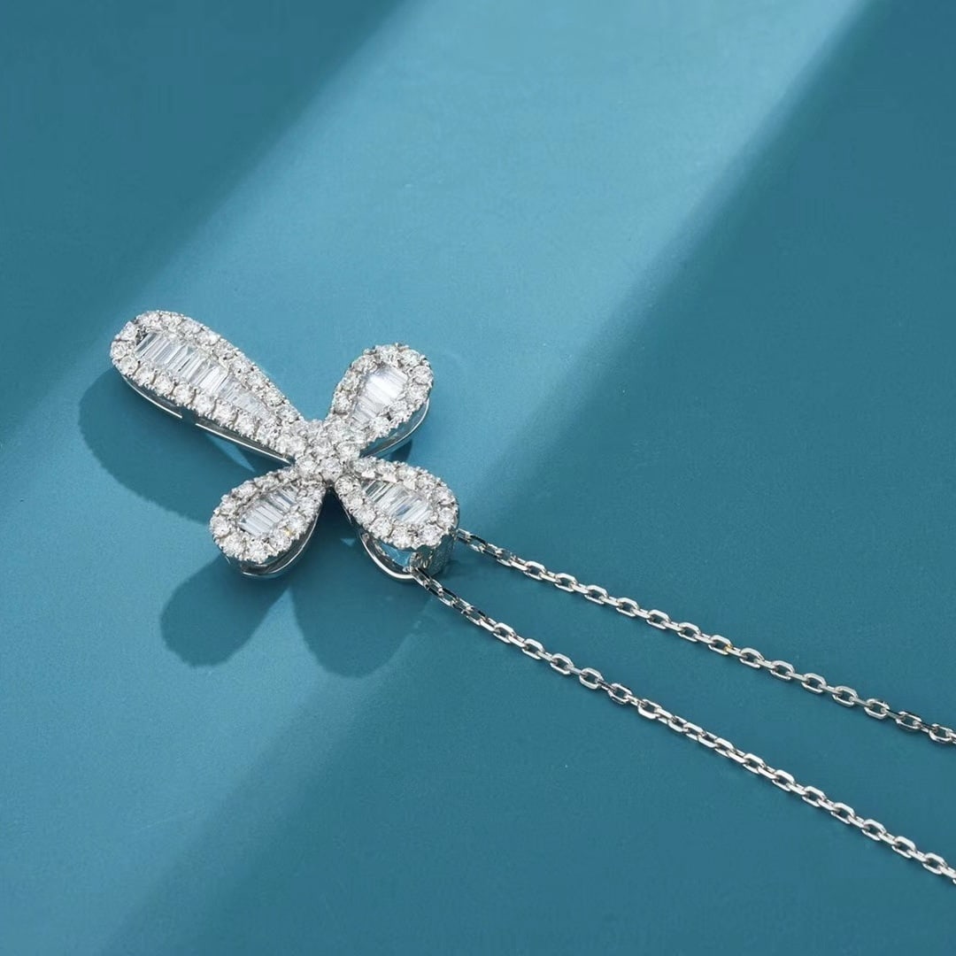 14k Gold 0.73 Ctw Natural H Diamond Pendant( Without Chain ) - 2